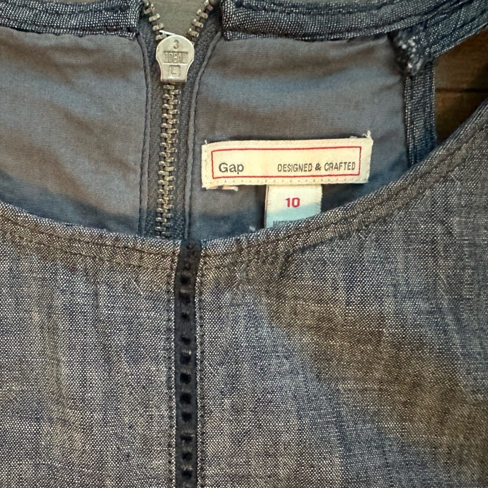 Gap Designed & Crafted Chambray Shift Dress Women’s 10, Medium Wash 100% Cotton - Picture 4 of 6